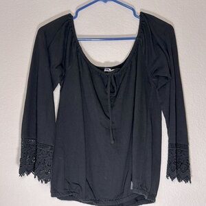 Black long sleeve top